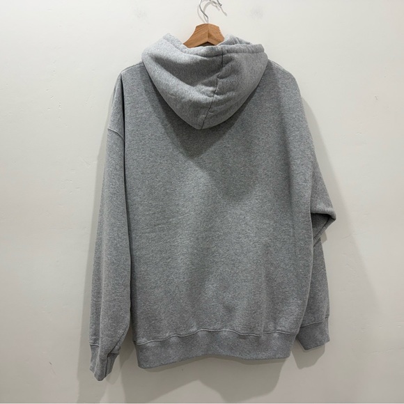 NWT Brandy Melville Christy Oversized Gray Zip Hoodie Sweatshirt Sz L/XL - Picture 3 of 9